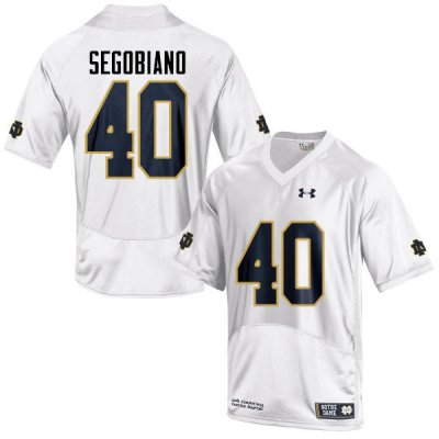 Notre Dame Fighting Irish Men's Brett Segobiano #40 White Under Armour Authentic Stitched College NCAA Football Jersey QLI4199FO